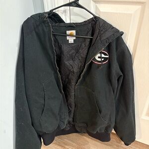 Carhartt Black Hooded Jacket with Logo